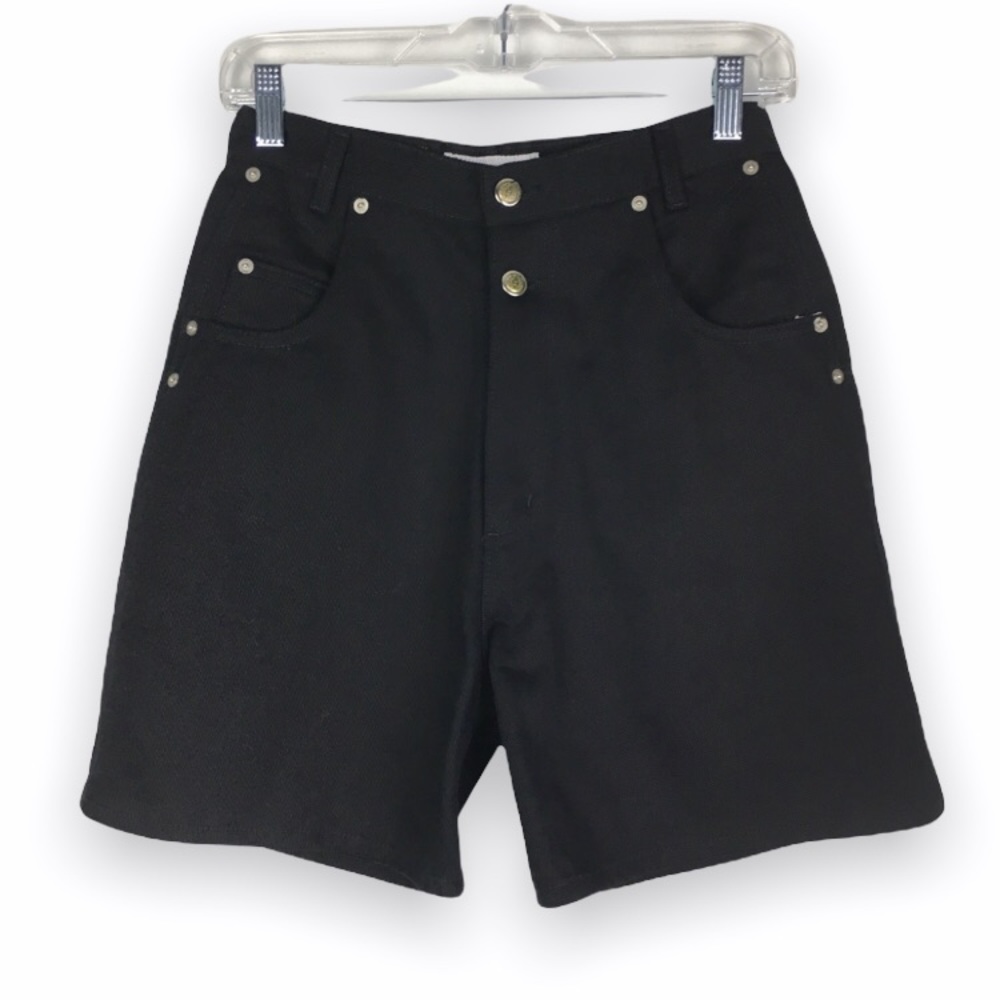 Vintage Black Denim Mom High Waist Rise Shorts 8